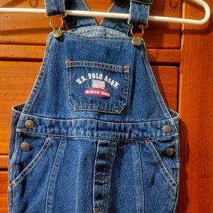Boy's US Polo Association & Ralph Lauren Jean Short Overalls, Size 4T